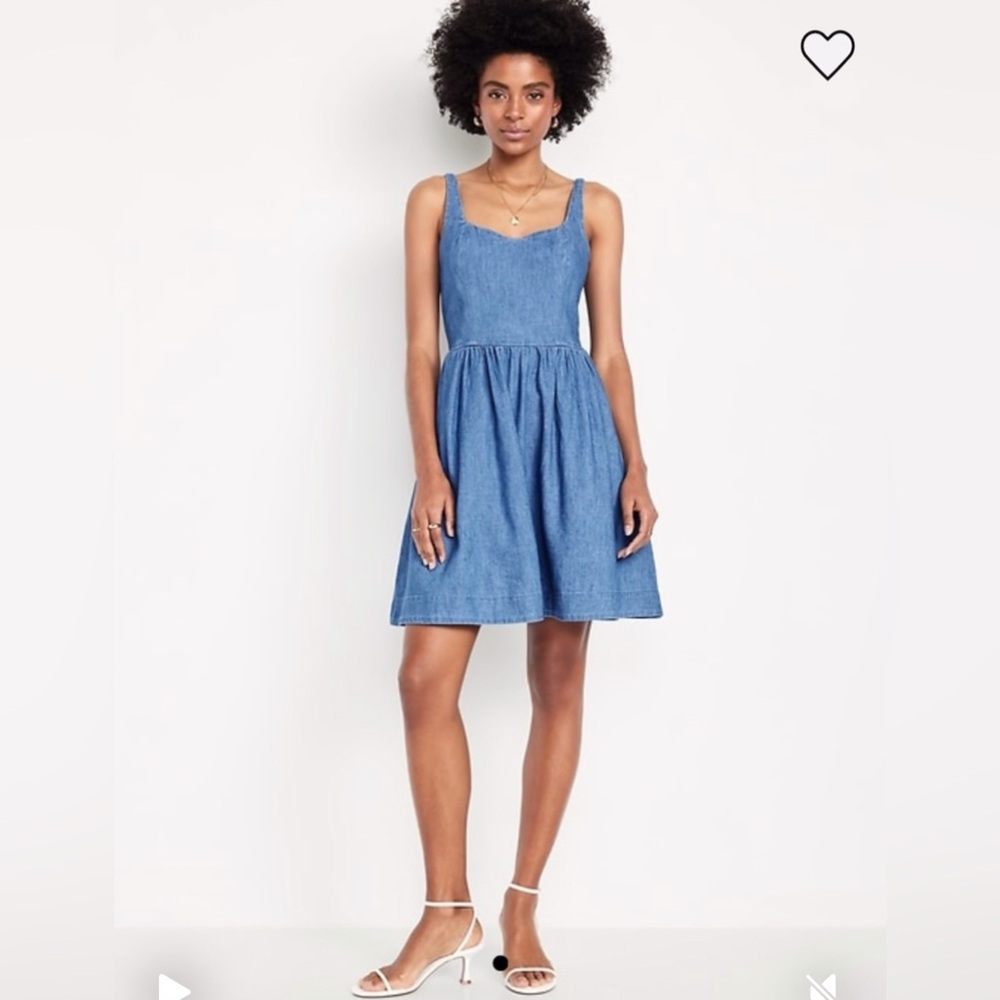 Old Navy Blue Denim fit and flare cami dress
- small TALL